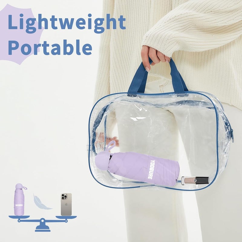 Yoobure Travel Umbrella Portable Compact Umbrellas, Pocket Mini for Purse, Umbrellas for UV Sun & Rain Small for Backpack, Umbrella with Case Folding for Kids Women - Image 5